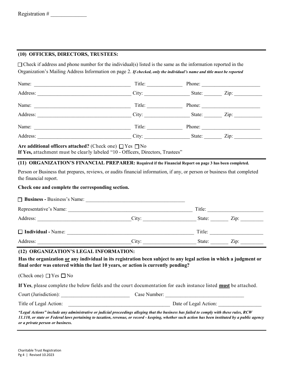 Charitable Trust Initial Registration - Washington, Page 8