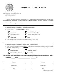 SOS Form 0033 Consent to Use of Name - Oklahoma