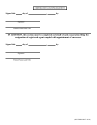 SOS Form 0057 Resignation of Registered Agent Coupled With Appointment of Successor (Oklahoma &amp; Foreign Corporation) - Oklahoma, Page 2