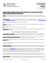 Document preview: Amended Certificate of Formation - Professional Limited Liability Company - Washington