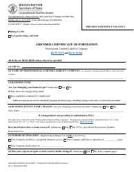 Amended Certificate of Formation - Professional Limited Liability Company - Washington, Page 3