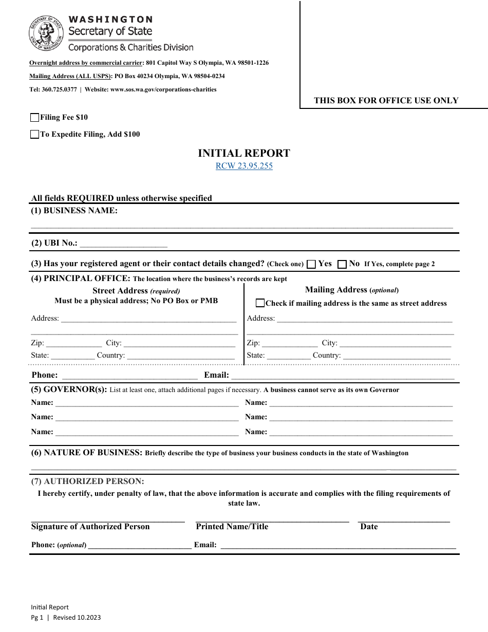 Initial Report - Washington, Page 3