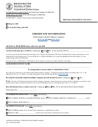 Certificate of Formation - Professional Limited Liability Company - Washington, Page 3