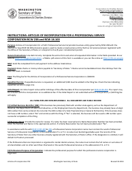 Articles of Incorporation - Professional Service Corporation - Washington
