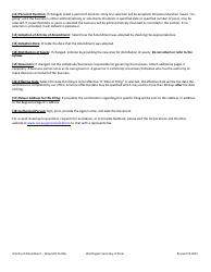 Articles of Amendment - Nonprofit Corporation - Washington, Page 3