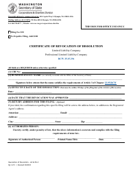Certificate of Revocation of Dissolution - Limited Liability Company/Professional Limited Liability Company - Washington, Page 2