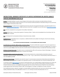 Document preview: Amended Certificate of Limited Liability Partnership - Washington
