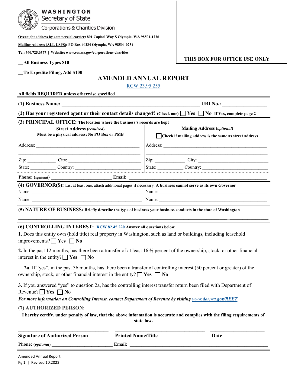 Amended Annual Report - Washington, Page 3