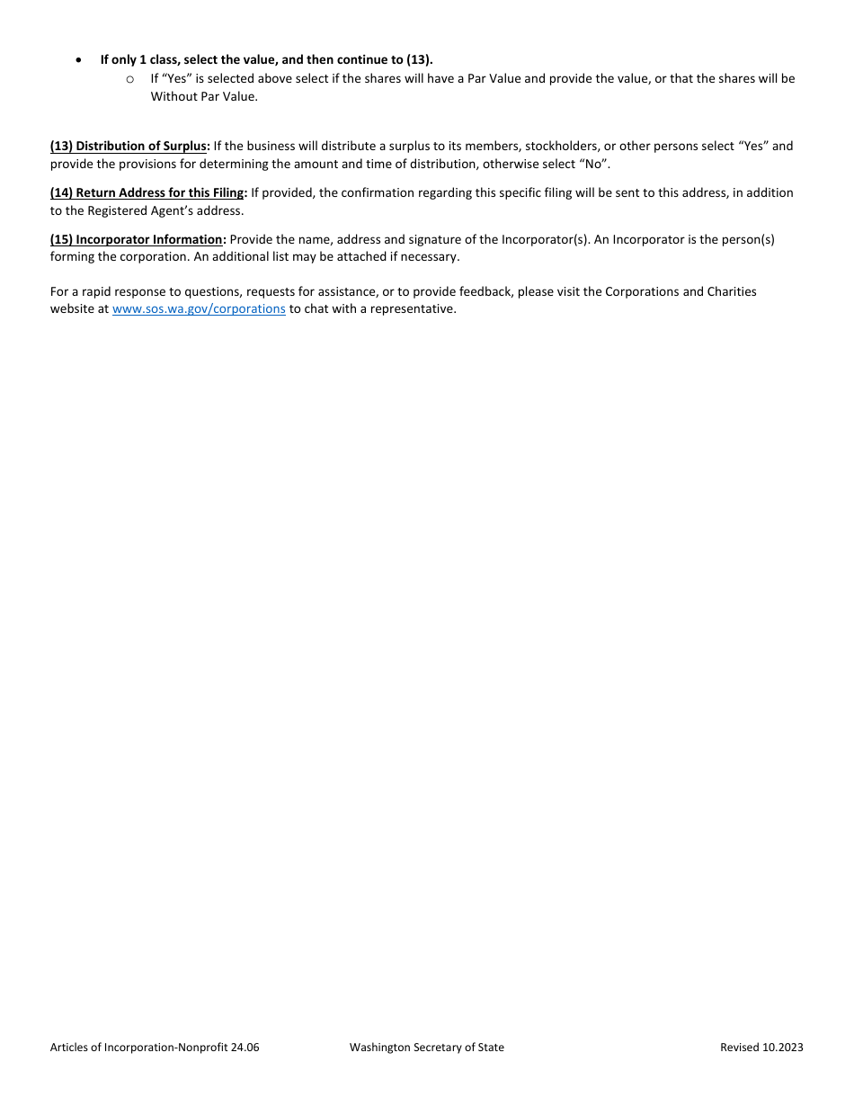 Articles of Incorporation - Nonprofit Miscellaneous and Mutual Corporation - Washington, Page 3
