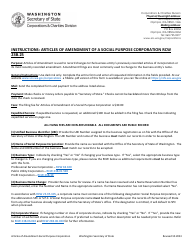 Articles of Amendment - Social Purpose Corporation - Washington