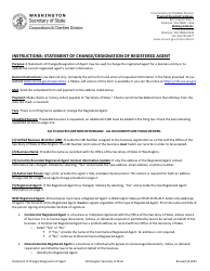 Statement of Change/Designation of Registered Agent - Washington