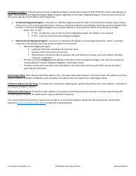 Certificate of Formation - Limited Liability Company - Washington, Page 2