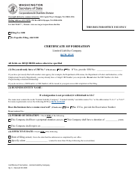 Certificate of Formation - Limited Liability Company - Washington, Page 3