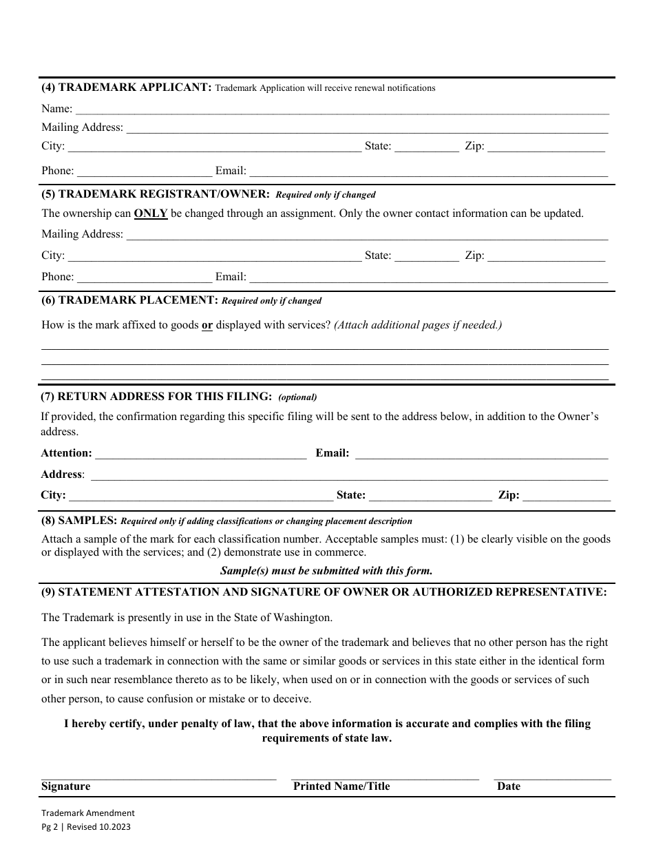 Trademark Amendment - Washington, Page 4