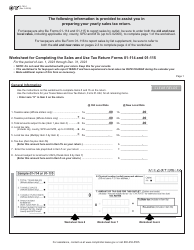Form 01-790 Worksheet for Completing the Sales and Use Tax Return Forms 01-114, 01-115 and 01-116 - Texas