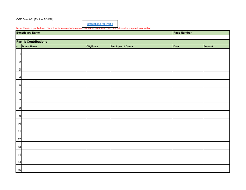 OGE Form 601 Executive Branch Legal Expense Fund Quarterly Report, Page 7