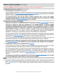 Application for a Postgraduate Training License Information &amp; Checklist - California, Page 7