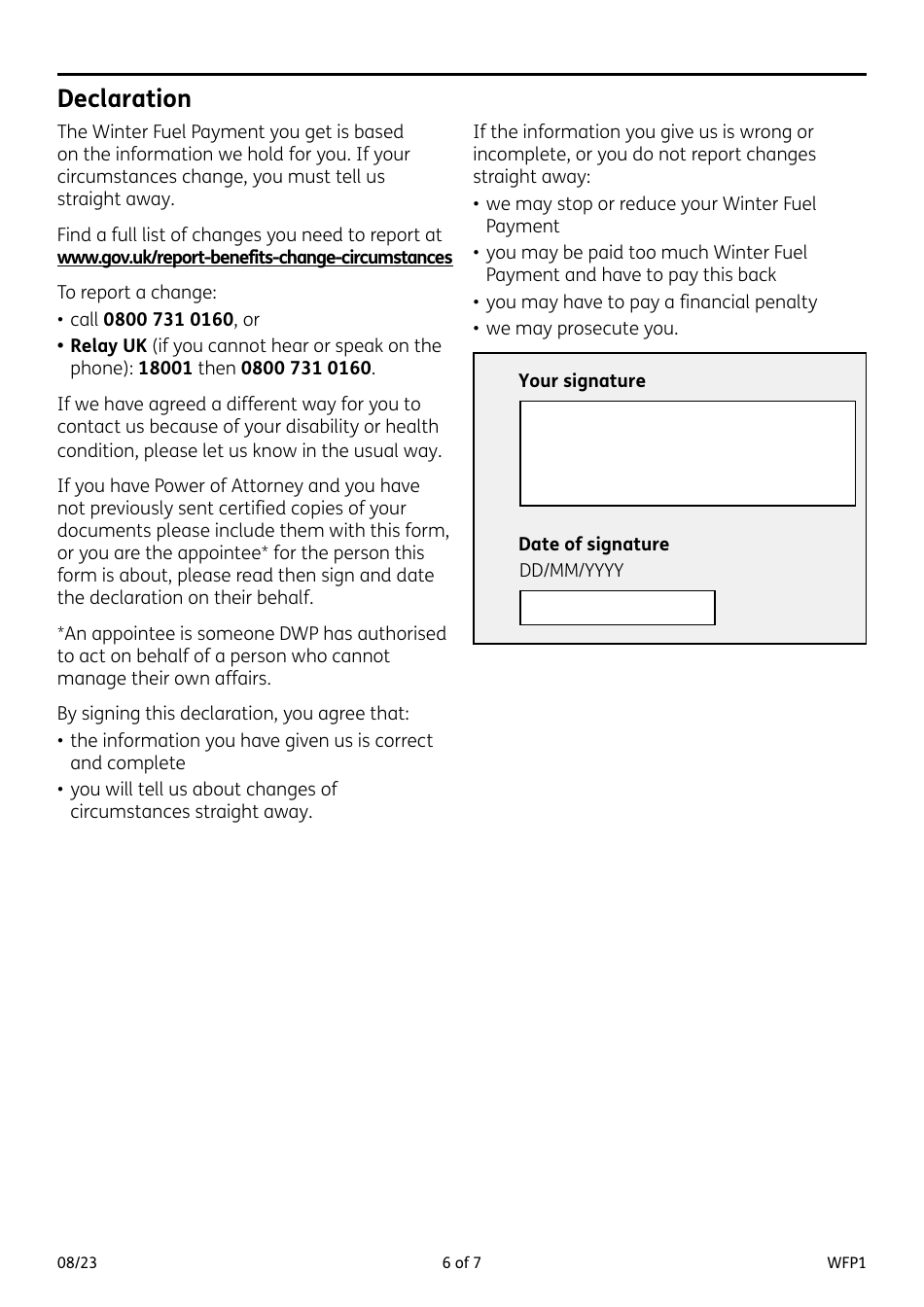 Form WFP1 Download Fillable PDF or Fill Online Winter Fuel Payment Application Form, United