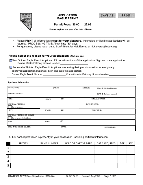 Form SLAP22.09  Printable Pdf