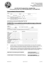 Document preview: Form BPR-0009-665 Dilated Ophthalmological Examination - Florida