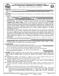 Document preview: TREC Form 20-17 One to Four Family Residential Contract (Resale) - Texas