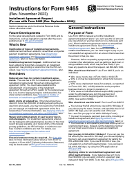 Document preview: Instructions for IRS Form 9465 Installment Agreement Request