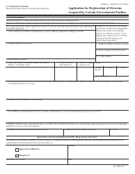 Document preview: ATF Form 10 (5320.10) Application for Registration of Firearms Acquired by Certain Governmental Entities