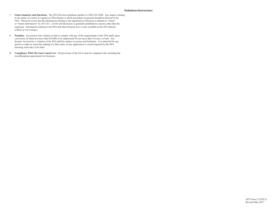 Form 2 (ATF Form 5320.2) Notice of Firearms Manufactured or Imported, Page 4