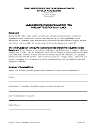 Adverse Effects of Medication Abortion Form - Montana
