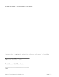 Adverse Effects of Medication Abortion Form - Montana, Page 2