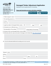 Document preview: Form REV62 0082 Damaged Timber Adjustment Application - Washington