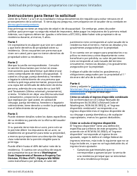 Formulario REV64 0105-ES Solicitud De Prorroga Para Propietarios Con Ingresos Limitados - Washington (Spanish), Page 3