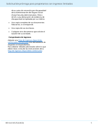 Formulario REV64 0105-ES Solicitud De Prorroga Para Propietarios Con Ingresos Limitados - Washington (Spanish), Page 5
