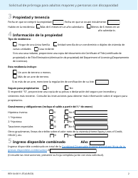 Formulario REV64 0011-ES Solicitud De Prorroga Para Adultos Mayores Y Personas Con Discapacidad - Washington (Spanish), Page 2