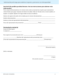 Formulario REV64 0011-ES Solicitud De Prorroga Para Adultos Mayores Y Personas Con Discapacidad - Washington (Spanish), Page 4