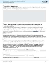 Formulario REV50 0005-ES Apelacion De Procedimiento Adjudicativo Breve Revision Del Auto Inicial - Washington (Spanish), Page 2