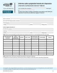 Document preview: Formulario REV64 0012-ES Informe Sobre Propiedad Exenta De Impuestos ("exencion a La Clausula De Comercio" Federal) - Washington (Spanish)