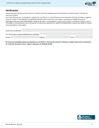 Formulario REV64 0012-ES Informe Sobre Propiedad Exenta De Impuestos (&quot;exencion a La Clausula De Comercio&quot; Federal) - Washington (Spanish), Page 2