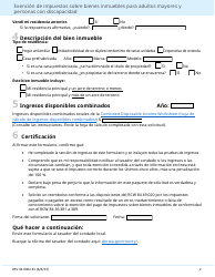 Formulario REV64 0002-ES Exencion De Impuestos Sobre Bienes Inmuebles Para Adultos Mayores Y Personas Con Discapacidad - Washington (Spanish), Page 2