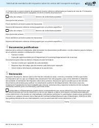 Formulario REV41 0122-ES Solicitud De Reembolso Del Impuesto Sobre Las Ventas Del Transporte Ecologico - Washington (Spanish), Page 3