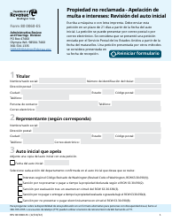 Document preview: Formulario REV80 0060-ES Propiedad No Reclamada - Apelacion De Multa E Intereses: Revision Del Auto Inicial - Washington (Spanish)