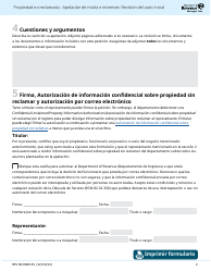 Formulario REV80 0060-ES Propiedad No Reclamada - Apelacion De Multa E Intereses: Revision Del Auto Inicial - Washington (Spanish), Page 2