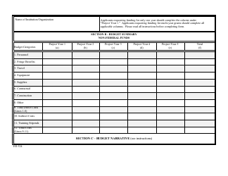 Form ED524 Budget Information Non-construction Programs, Page 2