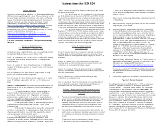 Form ED524 Budget Information Non-construction Programs, Page 3