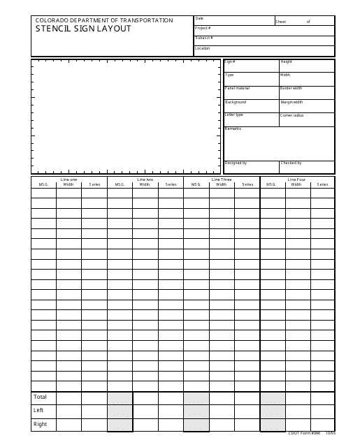 CDOT Form 396  Printable Pdf