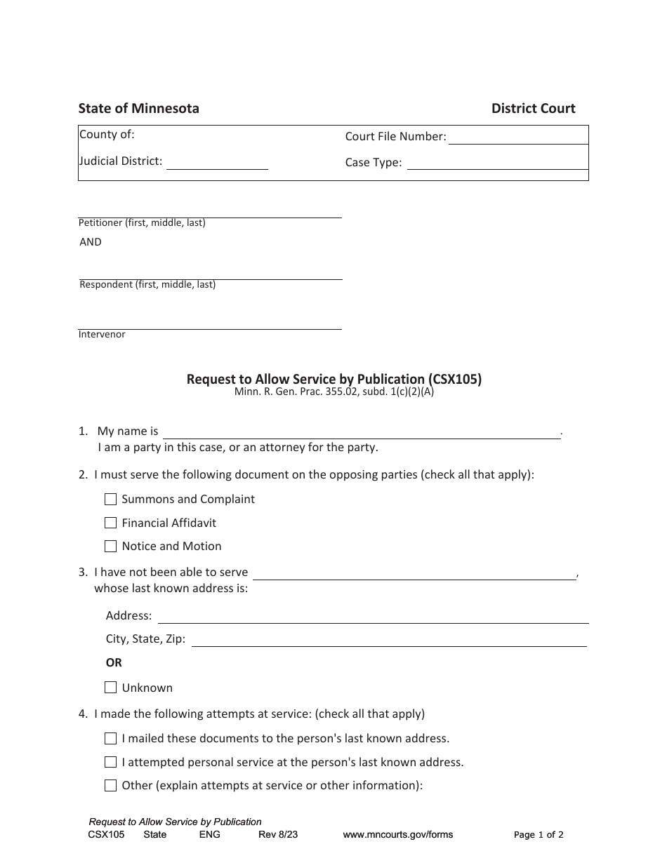 Form CSX105 Download Fillable PDF or Fill Online Request to Allow ...