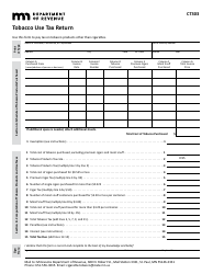 Document preview: Form CT303 Tobacco Use Tax Return - Minnesota