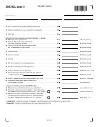 Form KS Shareholder&#039;s Share of Income, Credits and Modifications - Draft - Minnesota, Page 3