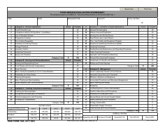 Document preview: NGB Form 1038 Food Service Evaluation Scoresheet
