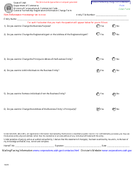 Document preview: General Partnership Registration Information Change Form - Utah